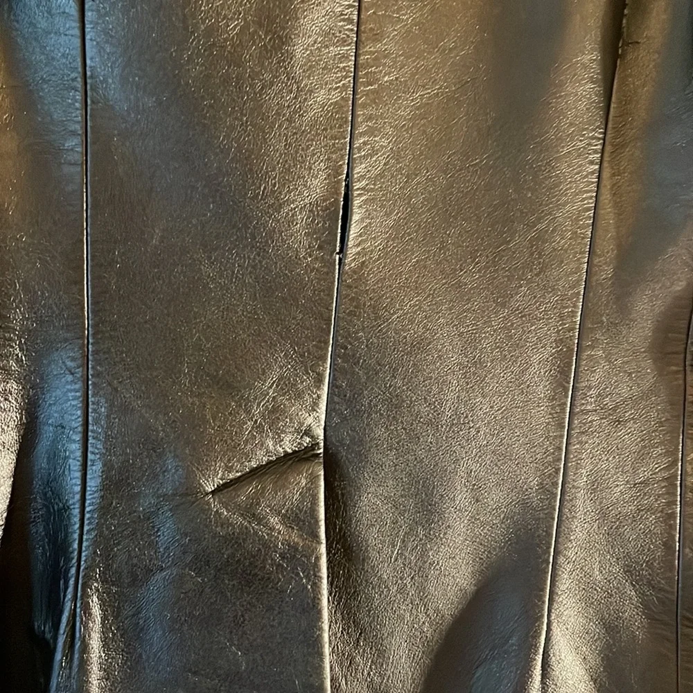 Vintage French Connection Black Leather Jacket Size 10 UK (fits like a 4-6 US) - Picture 5 of 9